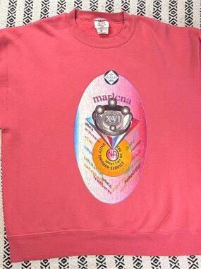 Vintage 90s Jerzees NA Narcotics Sweatshirt Large Pink Single Stitch USA sweater